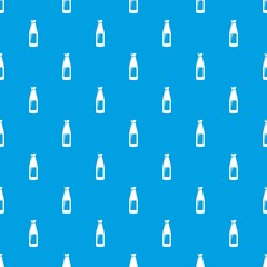 Wall Mural - Bottle cream pattern vector seamless blue repeat for any use