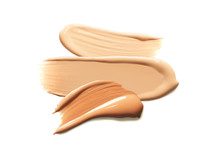 BB CC Foundation Smudged Cream White Isolated Background