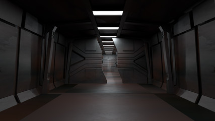 Wall Mural - Space environment, ready for comp of your characters.3D rendering