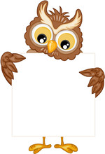 Cute Owl With Blank Template