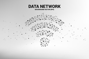 Poster - Vector Polygon line connect mobile data icon signage. Concept for mobile and wi-fi data network.