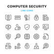 © Jane Kelly - Computer security line icons set. Modern outline elements, graphic design concepts, simple symbols collection. Vector line icons