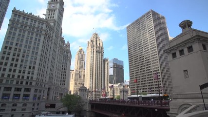 Poster - Chicago Downtown Skyline Buildings Pan