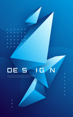 Wall Mural - vector abstract geometric background with 3d triangular shapes