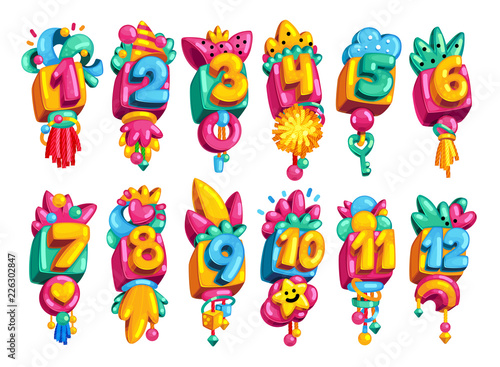 Cartoon Toy Colored Numbers 1 12 Children Vector Character Set Buy This Stock Vector And Explore Similar Vectors At Adobe Stock Adobe Stock