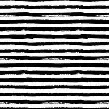 Black And White Seamless Pattern Background With Grunge Paint Stripes Vector