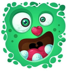 Wall Mural - Funny, cute crazy monster character. Halloween illustration. Vector eps 10