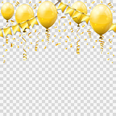 Poster - Golden Streamer and Confetti