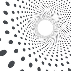 Wall Mural - Circle perspective abstract texture dots background for graphics design. Vector illustration