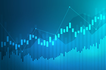 Wall Mural - business candle stick graph chart of stock market investment trading. trend of graph. vector illustr