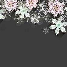 Christmas Chalkboard Background With Snowflakes 