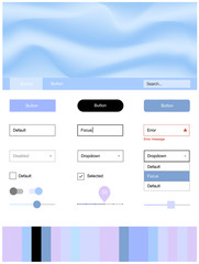 Naklejka na meble Light Pink, Blue vector style guide with bent lines.