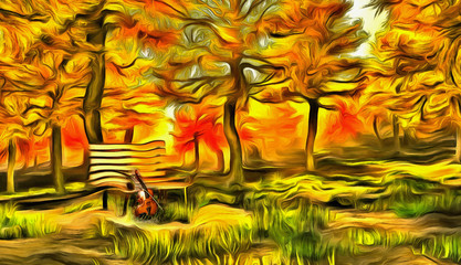 Wall Mural - Autumn music