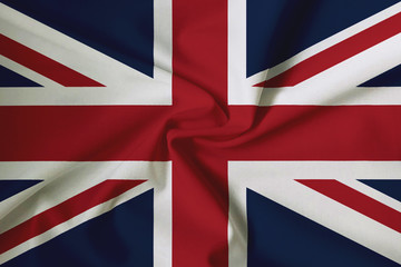 Sticker - Waving British flag with a fabric texture