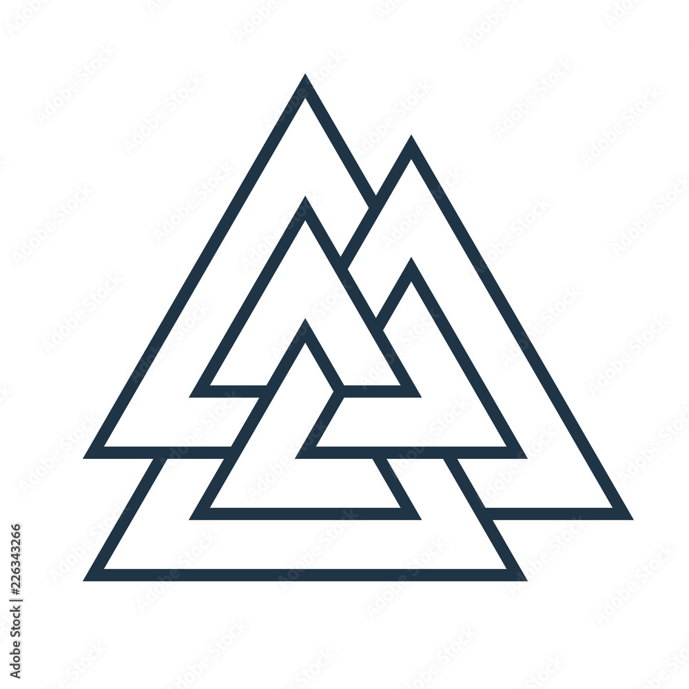 Interwoven triangles, valknut. Vector illustration. Stock Vector ...