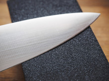 Knife Sharpen With Professional Sharpening Whetstone - Close Up