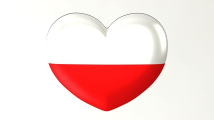 Wall Mural - Heart-shaped flag 3D Illustration I love Poland