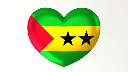 Wall Mural - Heart-shaped flag 3D Illustration I love Sao Tome and Principe