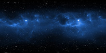 360 Degree Space Nebula Panorama, Equirectangular Projection, Environment Map. HDRI Spherical Panorama. Space Background With Nebula And Stars
