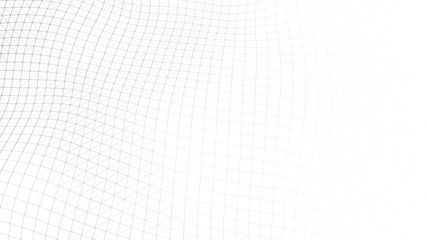 Wave white background. Abstract white futuristic background. Wave with connecting dots and lines on dark background. Wave of particles. 3D rendering.