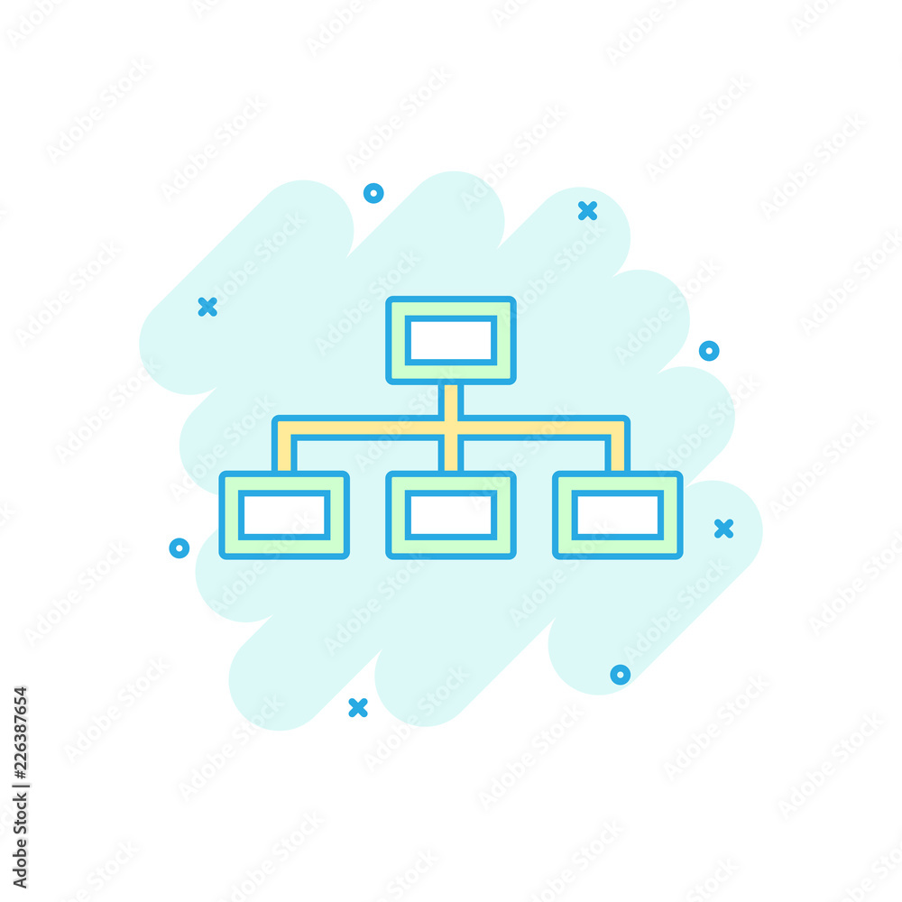 Vector cartoon structure diagram icon in comic style. Chart ...