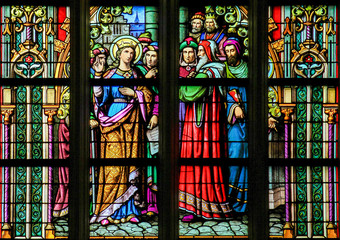 Wall Mural - Stained Glass of Saint Catharine in Den Bosch Cathedral