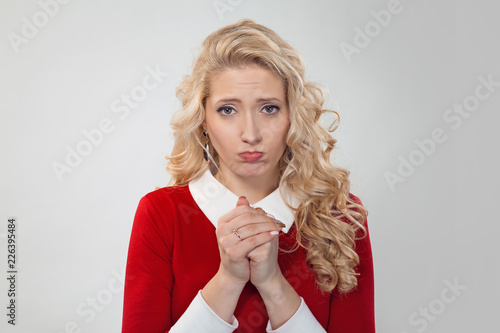 Fotografia, Obraz Pity capricious woman looking at camera