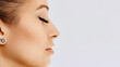 © Olesia - Beautiful girl with long false eyelashes and perfect skin. Eyelash extensions, cosmetology, beauty and skin care