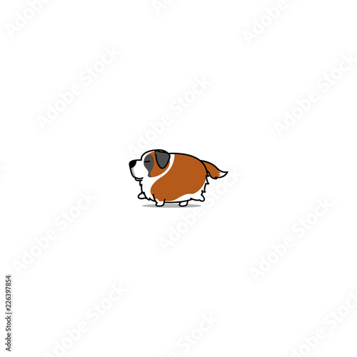 Cute Fat Saint Bernard Dog Walking Cartoon Icon Vector Illustration Stock Vector Adobe Stock