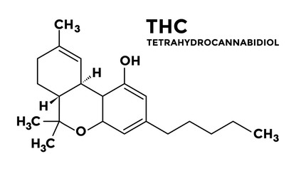 Tetrahydrocannabinol - THC - structural formula
