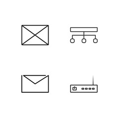 web simple outlined icons set