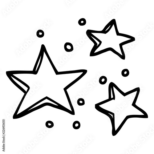 black and white cartoon decorative stars - Buy this stock vector and