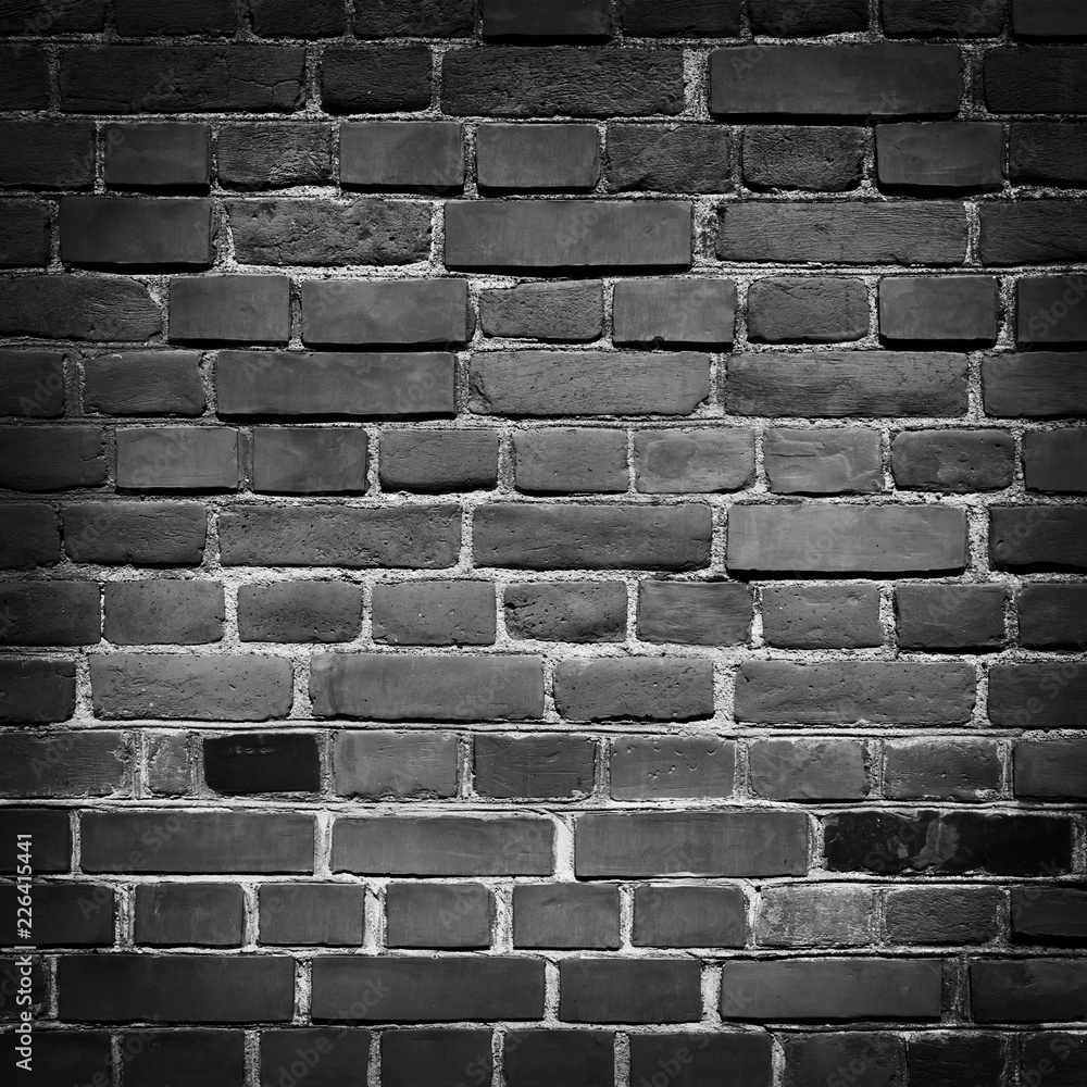 Old Grunge Black Brick Wall Background With vignette Stock Photo ...