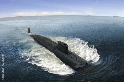 Fotografía Naval submarine at open sea