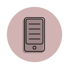 Poster - phone icon in badge style. One of Media, Press collection icon can be used for UI, UX