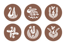 Coffee Latte Art Pattern Vectors