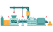 Factory production line machinery