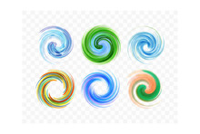 Colorful Abstract Icon Set. Dynamic Flow Illustration. Swirl Collection.
