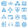 © lovemask - Management consulting flat line icon set. Vector illustration. Editable stroke.
