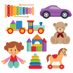 Children toy set vector object