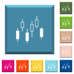 Sticker - Candlestick chart white icons on edged square buttons