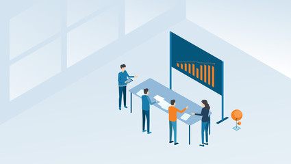 Poster - business team meeting working and investment finance planning  concept
