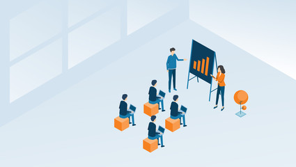 Poster - business team meeting working and investment finance planning  concept
