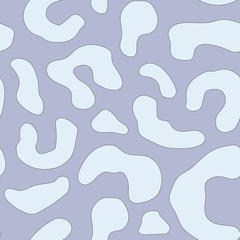 Sticker - abstract animal seamless pattern, blots on blue