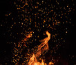 Leinwandbild Motiv Burning sparks flying. Beautiful flames background.