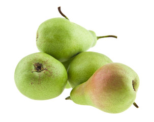 Wall Mural - green pears isolated on white background. As an element of packaging design.