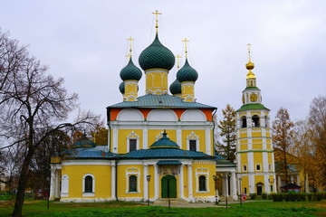 Spaso-Preobrazhensky cathedral in Uglich, Russia, in autumn.