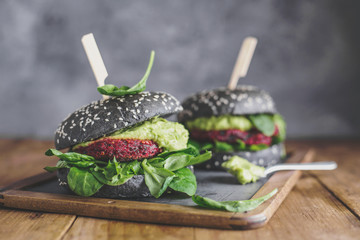 healthy black vegan burgers