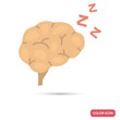 Sleeping brain color flat icon