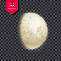 Wall Mural - Vector illustration of growing moon phase